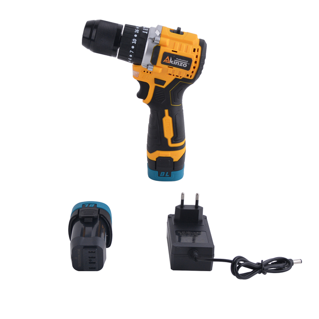 AKINZO High Quality Handheld Portable Mini Drill Power Tools Brushless Cordless Impact Drill Kit for Household Using