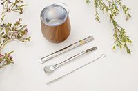 Ensemble de thé Yerba Mate avec gourde de 8 oz, tasse à Yerba Mate avec couvercle hermétique, thermos de 500 ml, paille en bois Bombilla, tasse à Mate