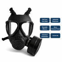 Masque à gaz industriel réutilisable en silicone avec filtre à charbon actif remplaçable à filetage de 40 mm, respirateur 3 couches CE EN 136