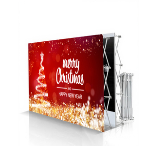 Tùy chỉnh 10 * 10ft Hợp kim nhôm di chuyển pop-up hiển thị nền đứng phong cách hiện đại gấp biểu ngữ hiển thị phụ kiện - Product Image 3