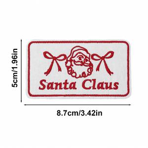 Parche Termoadhesivo de Estilo Conciso con Bordado de Dibujos Animados de Navidad: Santa Claus y Holly Jolly para Decoración de Sombreros - Product Image 3