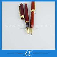 Ensemble de stylos en bois de rose rouge de luxe avec logo personnalisé, finition métallique, pour cadres d'affaires