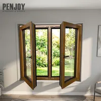 Ventana de Madera de Pino con Triple Acristalamiento y Revestimiento de Aluminio, de Apertura Interior, Tipo Nuevo, Abatible y Giratoria