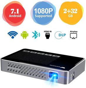 Máy chiếu mini thông minh Android A6, máy chiếu bỏ túi 4K 1080P <span class=keywords><strong>DLP</strong></span> 3D, nguồn sáng LED tích hợp loa và phích cắm UK - Product Image 3