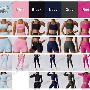 Conjunto Deportivo de 5 Piezas para Gimnasio, Top y Pantalones, Ropa Deportiva para Mujer, Personalizable con Logotipo, Conjunto de Yoga - Product Image 3