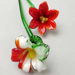 Décoration d'art moderne, création artisanale rétro, roses simulées à longue tige, pièces en <span class=keywords><strong>verre</strong></span> <span class=keywords><strong>de</strong></span> Murano, vitrail, fleur <span class=keywords><strong>de</strong></span> <span class=keywords><strong>tulipe</strong></span>, art populaire - Product Image 2