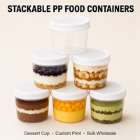 Transparante plastic dessertbekers met schroefdeksel 200ml luchtdicht cheesecake mousse tiramisu potje bakkerij café verpakking aangepaste logo bulk