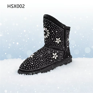 Bottes d'hiver rouges chaudes et imperméables LXG pour la montagne et la neige, avec fermeture auto-agrippante, pour femme, modèle HSX010 - Product Image 3