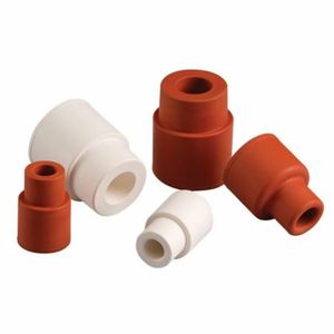 Silicone <b>Rubber</b> Turn Over Flange Septa Laboratory Sealing <b>Stoppers</b> with Center Hole for Vials Flasks Tubes and Glassware - Product Image 1