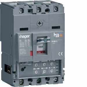 HHS100JC ปรับแต่งได้ตามความต้องการด้วยเบรกเกอร์แบบหล่อขึ้นรูป Hagers รุ่น h3+ P160 LSI 3P 25kA 100A - Product Image 1