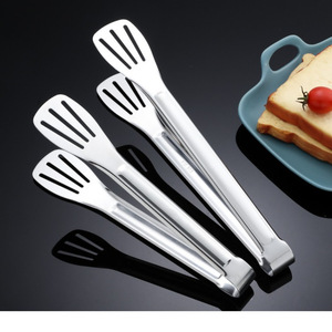 304 Stainless Steel Food Clip 29cm Hollowed Out Oil Draining Kitchen Tongs For Bread And Barbecue - Product Image 2