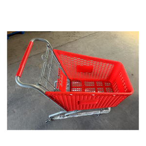 Highbright Plastic Large Capacity Unfolding Hand <b>Trolley</b> Supermarket Shopping Cart 5-inch Casters - Product Image 5