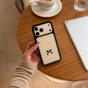 <span class=keywords><strong>Coque</strong></span> de téléphone pour fille à pois en dentelle <span class=keywords><strong>avec</strong></span> nœud, compatible <span class=keywords><strong>avec</strong></span> <span class=keywords><strong>iPhone</strong></span> 17 16 15 14 13 12 <span class=keywords><strong>11</strong></span> Pro Max, étui de protection en acrylique 2-en-1 - Product Image 3