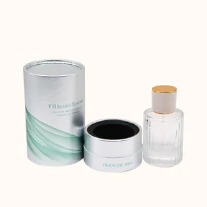 Custom Luxury Round Box Packaging Paper Cylinder Gift Perfumes Rigid Cardboard Cosmetics Bottle Paper Packaging Tube