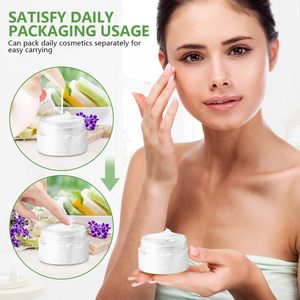 Contenants cosmétiques vides en gros, pots en plastique transparent à large ouverture de 4 à 16 oz avec couvercles à vis (aluminium doré/argenté) pour les soins de la peau - Product Image 3