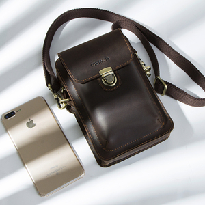 Bolso de Teléfono de Cuero Genuino Crazy Horse Vintage de Contact's, Convertible en Bandolera, con Ranuras para Tarjetas - Product Image 1
