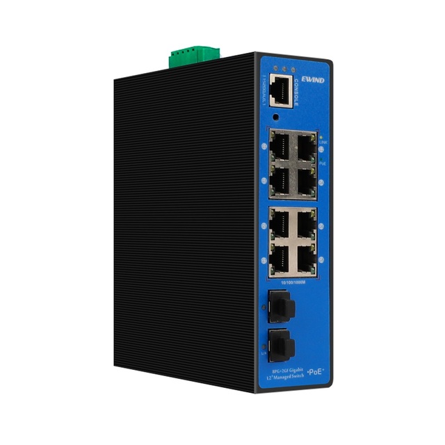 10/100/1000Mbps Vlan Remote Control Netgear Manageable Industrial Poe Ethernet Network Smart SFP Fiber Switch 48V 8 Port 802.3BT