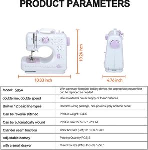 Venta al por mayor portátil 505 Mini máquina de coser eléctrica doméstica multifunción máquina de coser doméstica para niños ropa - Product Image 3