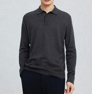 Supplier Wholesale Price Basic 100% Cashmere <strong>Polo</strong> Shirt Sweater Blank Dansei Lapel Collar Cashmere Pullover <strong>Jumper</strong> for <strong>Men</strong> - Product Image 6