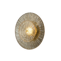 Applique murale LED postmoderne tout en cuivre avec abat-jour en verre rond - Design de luxe pour salon et chambre à coucher