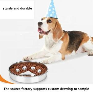 Grosir Pabrik mangkuk anjing pengumpan lambat baja tahan karat mangkuk pengumpan lambat makanan dan air - Product Image 5
