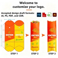 Boîte à emporter en carton écologique avec logo personnalisé pour shawarma, burrito, sandwich et autres plats