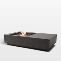 Table de feu moderne sans fumée au bioéthanol, ronde, en béton, sans cheminée, autoportante, pour intérieur et extérieur, table basse pour patio et jardin