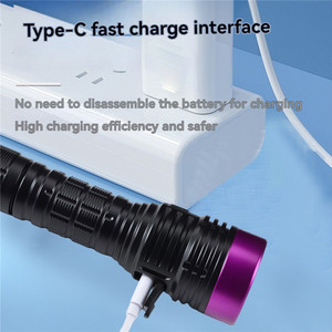 Lampe de poche UV LED haute puissance rechargeable 365nm Blacklight Ultraviolet Invisible Ink Marker Pet Urine Stain Scorpion Check Torch - Product Image 4