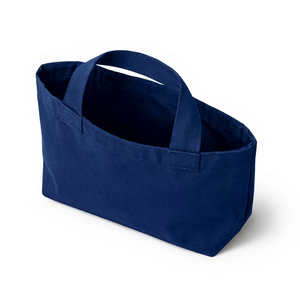 New Arrival Custom 10oz Cotton <b>Tote</b> <b>Bags</b> 100% Canvas Short Hand Flat shopping <b>Bags</b> navy with Letter Pattern - Product Image 4