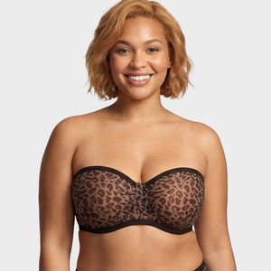 <span class=keywords><strong>Reggiseno</strong></span> <span class=keywords><strong>Balconette</strong></span> Senza Spalline in Rete Traspirante con Ferretto, Solido, Senza Cuciture, con Supporto Push-up per Donna - Product Image 2