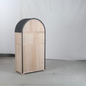 Abri de jardin en bois naturel avec portes doubles et étagères, toit imperméable, armoire de rangement extérieure <span class=keywords><strong>pour</strong></span> jardin, patio, pelouse, meubles de jardin - Product Image 4