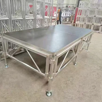 Plateforme de scène modulaire en alliage d'aluminium 6061-T6, cadre 18 mm, plateau antidérapant, hauteur réglable de 0,3 à 1,2 m pour événements et concerts