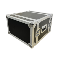 Flight case OEM personnalisé 4U+2U avec tiroir pour micro et amplificateur, doté de portes pliantes à charnières et de boucles, protection robuste IP67