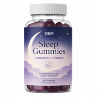 Gummies de sommeil à marque privée OEM avec 3 mg de mélatonine, L-théanine, camomille et mélisse – Aide au sommeil pour adultes