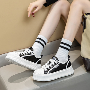 2025 Fall New Women's White Sneakers - Genuine Leather Chunky Platform <b>Shell</b> Toe Biscuit Shoes Casual Versatile - Product Image 3