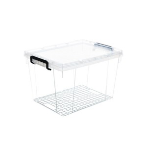 Caja de almacenamiento transparente, organizador de plástico para el hogar con tapa, tamaño extra grande para ropa y juguetes, rectángulo de color sólido - Product Image 2