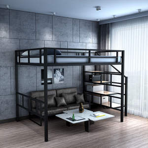 <span class=keywords><strong>Lit</strong></span> mezzanine pour dortoir au design moderne avec espace libre pour table et canapé avec petit rangement sous l'<span class=keywords><strong>escalier</strong></span> utilisé pour le dortoir scolaire - Product Image 3