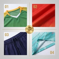 Maillot de football d'été en gros, ensemble uniforme de football en polyester à manches courtes, séchage rapide
