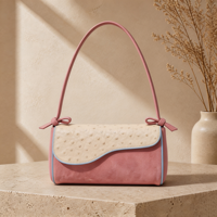 Sac à bandoulière à rabat en cuir d'autruche gaufré camel et cognac avec sangle en cordon noué, sac à main de luxe élégant et chic pour femme, personnalisable OEM