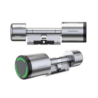 Serrure cylindrique intelligente extérieure étanche JIXIN 5A01 compatible IP avec application Tuya pour déverrouillage par empreinte digitale/carte, idéale pour bois/acier