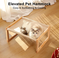 Canapé-lit pour animaux de compagnie en bois de grande taille, sûr et stable, de haute qualité, en gros, hamac surélevé pour chat