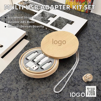 Nouvel adaptateur multi-USB, kit de bureau, cadeau de voyage, ABS, 60W, câble magnétique en cuivre pur, ensemble d'organisateurs de câbles, chargeur sans fil de données