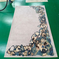 Tapis tufté à la main de luxe personnalisé en laine de Nouvelle-Zélande et soie de bambou, style abstrait, pour hôtel, villa, salon, projet