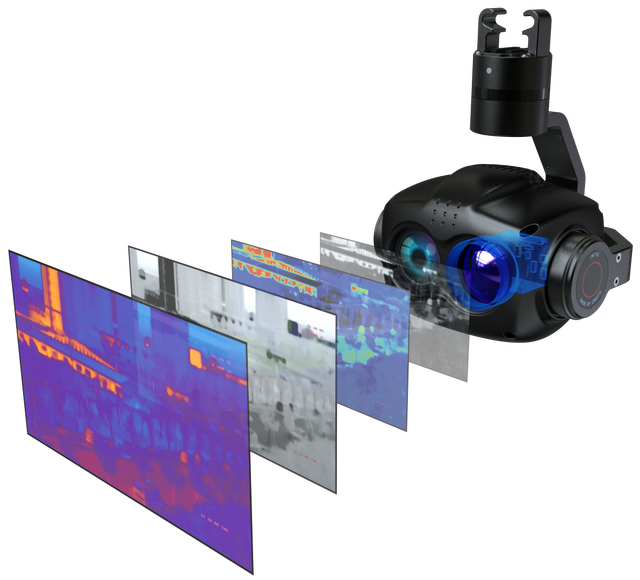 Dual Sensor 10X Optical Zoom Temperature Measurement Micro Gimbal UAV Thermal Camera