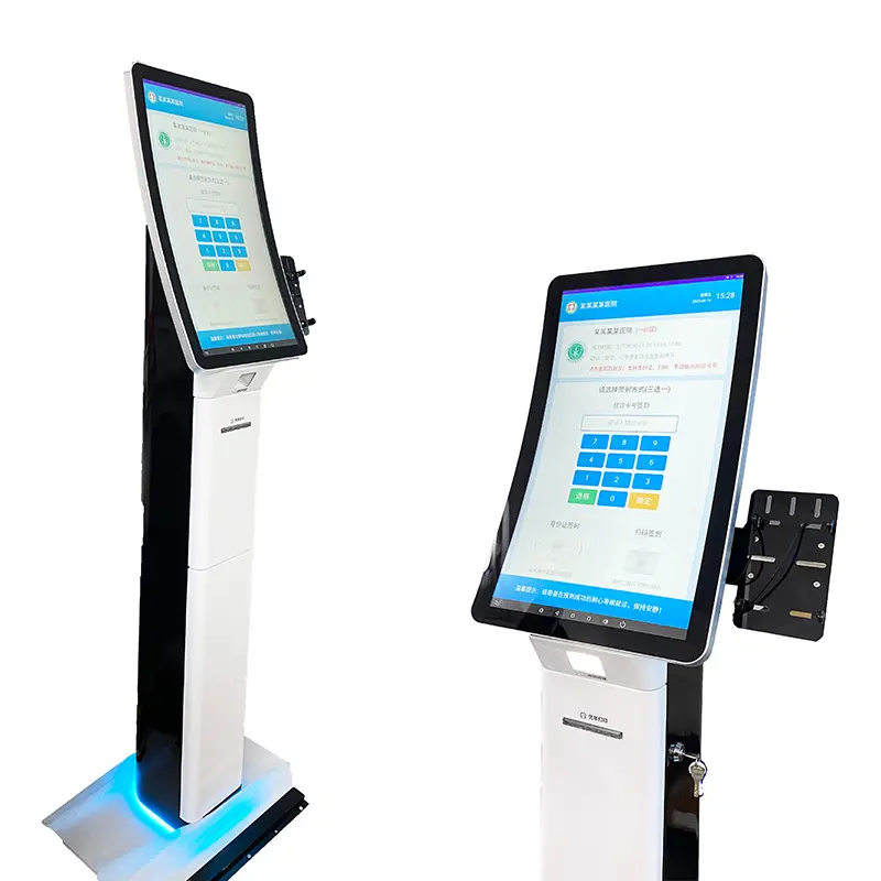 Desain baru berdiri melayani sendiri memesan melengkung layar sentuh tagihan pembayaran kios informasi interaktif untuk restoran