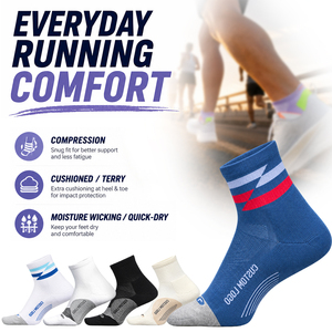 Chaussettes de course personnalisées respirantes à séchage rapide avec soutien de la voûte plantaire et embout renforcé, idéales pour le marathon (vente en gros) - Product Image 1
