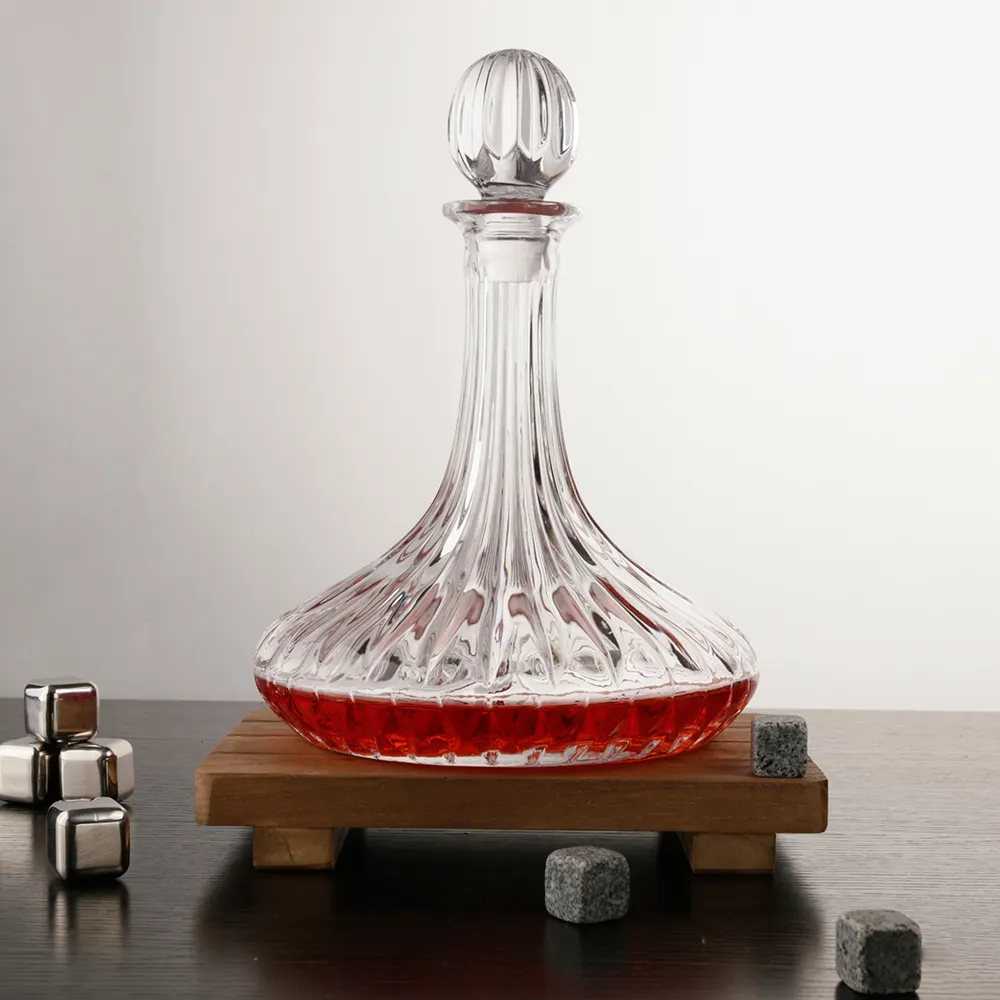 NOVARE Wholesale Machine Made Lead Free Crystal Glass Wine Decanter With Ball Stopper