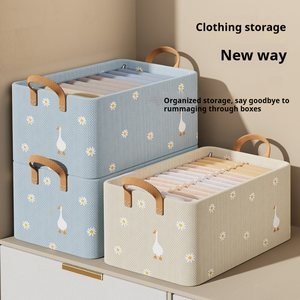 Caja de almacenamiento de ropa de gran capacidad para el hogar, contenedores de almacenamiento plegables ligeros apilables con doble ASA - Product Image 2