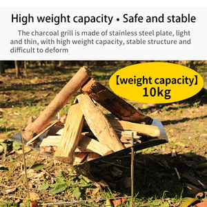 เบาพับกลุ่มการเผาไหม้ฟืนถ่านย่างขนาด M พับได้ง่ายพกพาบีบีซียืนเตาไม้760กรัม - Product Image 4