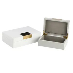 Estojo de madeira para meninas, caixa de madeira feminina para anel e colar, presente da pulseira, caixa de armazenamento de joias de madeira